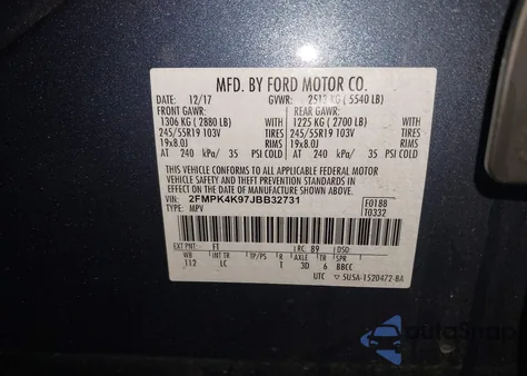 2018 Ford Edge Titanium z USA, uszkodzony, nr VIN 2FMPK4K97JBB32731